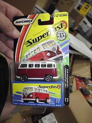 Matchbox 1/64 Superfast 1967 Volkswagen Transporter Bus Red & White NIB • $11.99