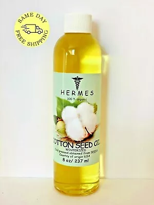 COTTON SEED OIL By HERMES WINTERIZED ORGANIC COLD PRESSED 8 Oz • $10.99