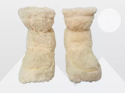 Intelex Women's Beige/Cream Warmies Cozy Plush Microwavable Body Boots • $24.88