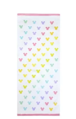 Disney X Daiso Mickey Mouse Towel For Face Hand Kitchen Bath Gym - Pink Trim • $12.59