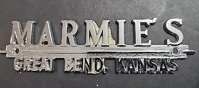 Marmies--Great BendKansas--Metal  Dealer Emblem Car  Vintage SM6512 • $39.24