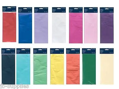 TISSUE PAPER 10sheets (2 Packs Of 5) 75cm * 50cm VARIOUS COLOURS WRAPPING CRAFT • £1.85