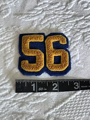 Vintage Varsity Letter Letterman Jacket Chenille Patch “56” Blue Gold 1950s • $10.95