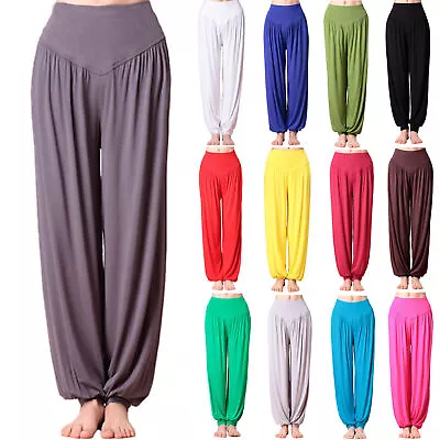 Plus Size Women Harem Trousers Long Pants Baggy Dance Yoga Casual Plain Leggings • $24.99