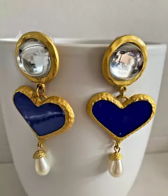 Zara Bue Heart  Drop  Earrings • £8.50