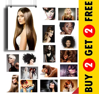 Women Hair Style Posters 20+ Options A3 A4 A5 Hair Beauty Salon Haircut Pictures • £8.49