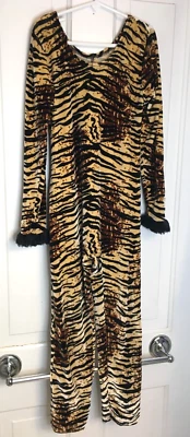 $9.99 • Buy Stretch Velvet One Piece Tiger Costume Girls XL 10-12