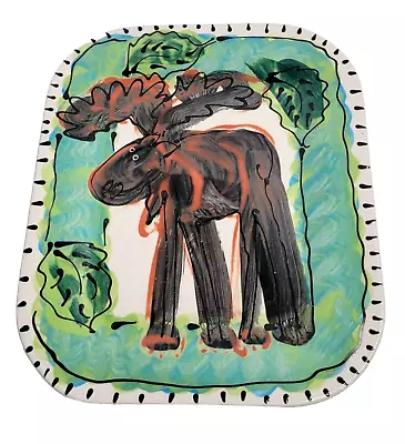 Artables Pottery Moose Platter Aprox 9.5  X 8  Made In Canada Kitschy Fun Plate • $28.02