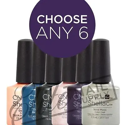 CND SHELLAC Color Coat 7.3ml - Choose Any 6 Colours + FREE Remover Wraps 10ct • $141.95