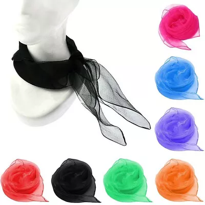 Women Ladies 50s Square Chiffon Neck Head Scarf Scarves Wrap Soft Shawl 06UK • £3.11