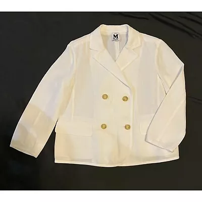 M By Missoni 40 4 6 Linen Blazer Jacket Flax Cream Lagenlook Grandmacore Ivory • $54