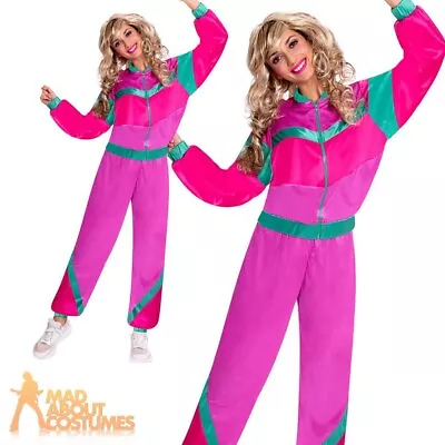 £21.75 • Buy Adult Ladies 1980s Shell Suit Costume Tracksuit Jogging Suit Retro Fancy Dress