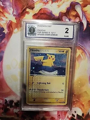 Pikachu Holo 12/17 Pokemon Card Pop Series 5 - Upside Down Back Error Misprint • $38.62