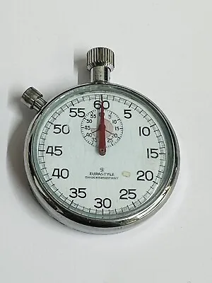 Vintage Eurastyle 1/10 Of A Second 15 Minute Subdial Stopwatch Swiss Made • £19.99