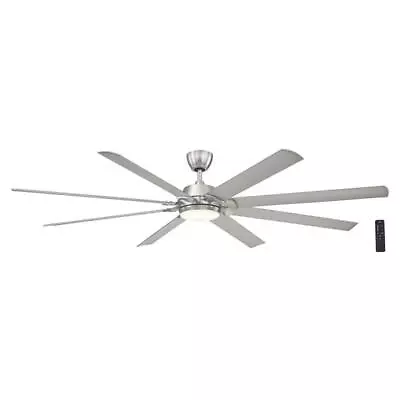 Home Decorators Ceiling Fan 84  8-Blade Brushed Nickel W/ Light + Remote Control • $307.71