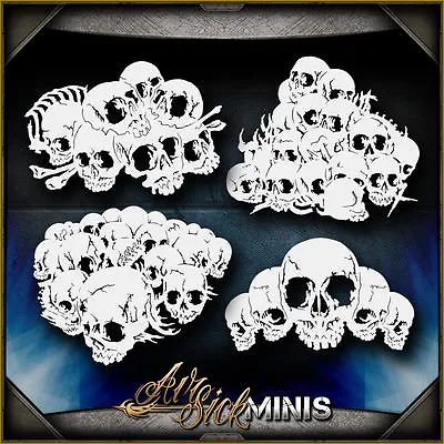 Mini Skull Background Set 3 -  Airbrush Stencil Template Airsick • $20