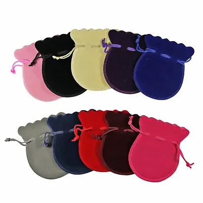 Jewelry Bags Pouches Mini Oval Velvet Drawstring Wedding Favor Bag Gifts Colors  • $1.99