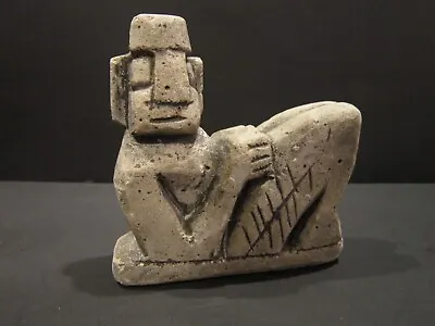 Vtg. Sandstone Statue Folk Art Carving Chac Mool Mexico Incan Mayan • $24.50
