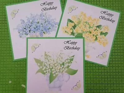 £1 • Buy Birthday & Easter Card Toppers Primrose Forget Me Not Lily Valley Spring Flowers