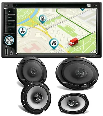 Kenwood 6x9  & 6.5  4 Speakers + 200W 6.2  Mirror Link Car GPS For Android & IOS • $189.99