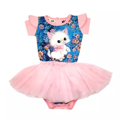 Brand New Rock Your Baby Retro Kitten Print  Dress Romper  Size 0 (6-12months) • $39