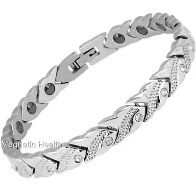 Ladies Stainless Steel Magnetic Bracelet Healing Arthritis Pain Relief 264 • £21.99