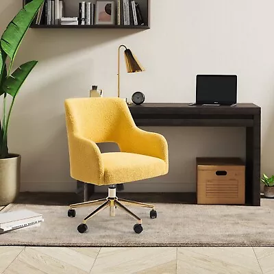 Mid-Century Modern Swivel Office Vanity Chair With Wheels • $229.99