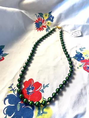 Vintage Green Swarovski  Crystal Pearl Necklace • $40