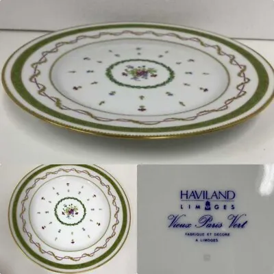 Haviland Limoges Vieux Paris Vert Porcelain Dinner Plate Approx 26cm Set Of 5 • $327