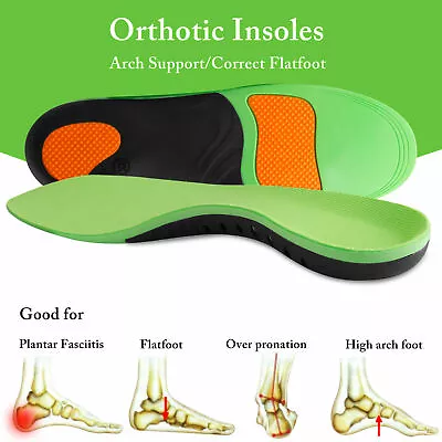 Orthotic Shoe Insoles High Arch Support Inserts For Plantar Fasciitis Flat Feet • $10.59