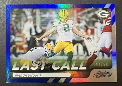 Mason Crosby 2022 Absolute Football Last Call Spectrum Blue #'d 37/50 SP Packers • $9.99