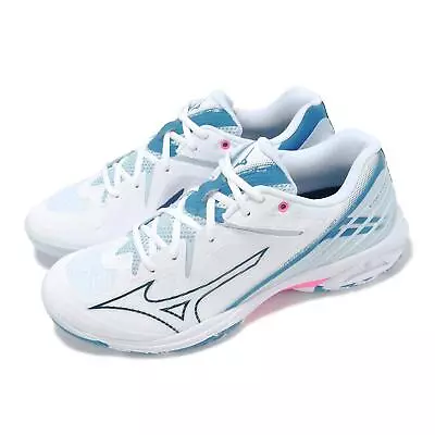 Mizuno Wave Claw 3 Wide White BLue Pink Men Badminton Sports Shoes 71GA2443-21 • $119.99