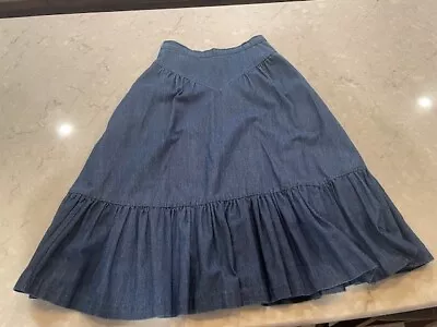 Cotton Sqaure Dance Skirt Blue • $15