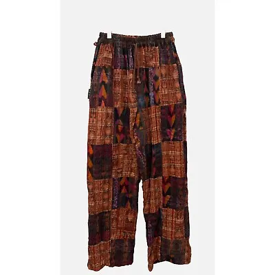 Ixchel Pants Patchwork In Hand Woven Cotton Unisex Size Large Hippie • $69