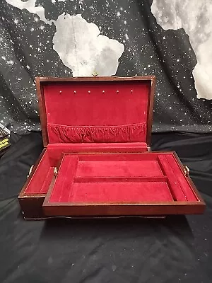 International Silver Company Red Velvet Lined Jewelry Box Chest Floating Tray • $45.75