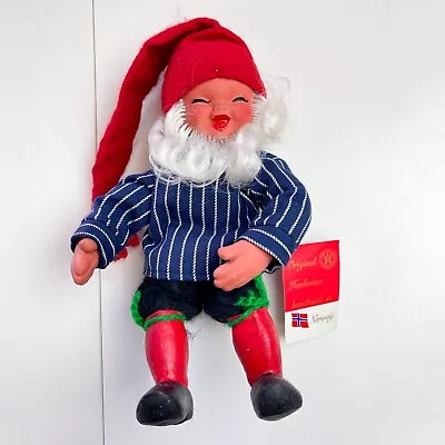 NEW Vtg Norwegian ARNE HASLE ASKIM NORGE Christmas Elf Gnome Dolls Shelf Sitter • $80