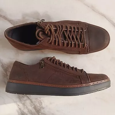 John Varvatos Star USA Casual Leather Sneakers Zip Men's Size 11  M Brown • $75