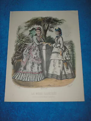 Antique/Vintage Anais Toudouze La Mode Illustree Paris Fashion Print #6 -13 X 10 • $8