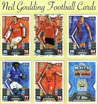 Topps MATCH ATTAX 2013-14 ☆ PREMIER LEAGUE ☆ Football Cards #1 To #180 • £0.99