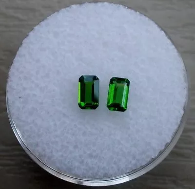 Green Chrome Diopside Emerald Loose Faceted Natural Gem Pair 5x3mm • $16.19