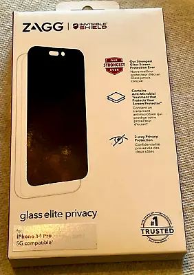 $16.99 • Buy ZAGG Invisible Shield Screen Protector Glass Elite Privacy IPhone 14 Pro 5G