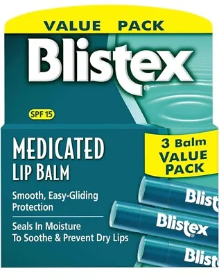 Blistex Medicated Lip Balm SPF 15 3-Pack • $3.50