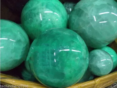 64MM Glow In The Dark Natural Green Fluorite Magic Crystal Healing Ball + Stand • $21.58