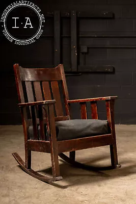 C. 1920 Upholstered Arts And Crafts Rocking Chair • $1595