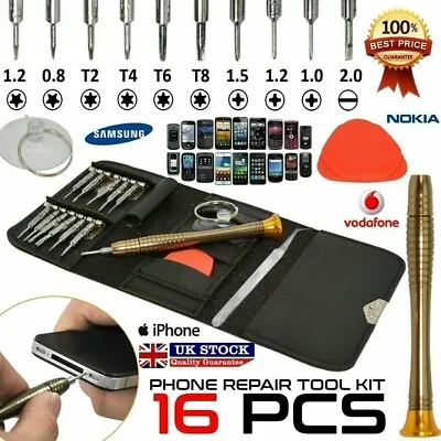 16 In 1 Mobile Phone Repair Tool Kit Screwdriver Set IPhone IPod IPad Samsung UK • £4.65