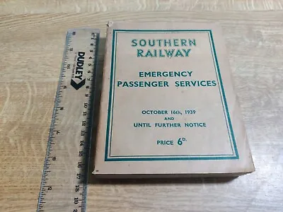 Wwii Southern Railway Emergency Passenger Services London Vintage Original 1939 • $121.18