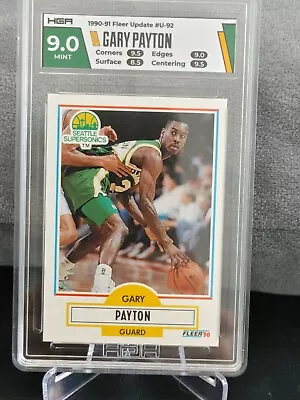 1990-91 Fleer Update Gary Payton #U-92 HGA 9 GEM MT Rookie HOF 🔥🔥 • $16.99