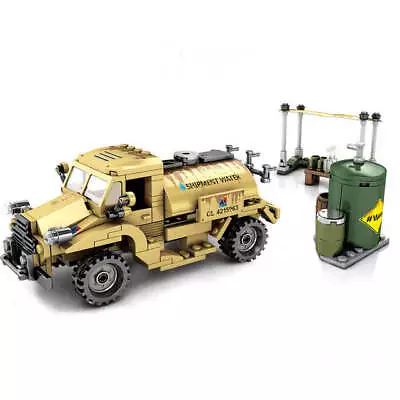 Army Military Water Tanker Truck Building Blocks Set Building Blocks Bricks WW2 • $29.99