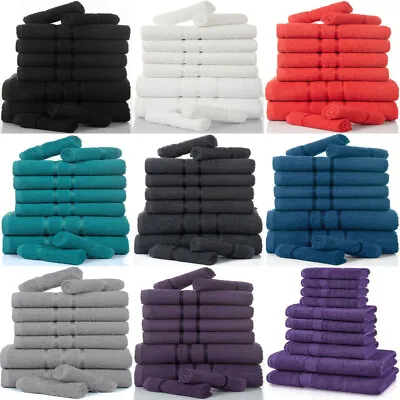 10 Pcs Towel Bale Set 100% Combed Cotton Soft Face Hand Bath Bathroom Towels Uk • £14.75