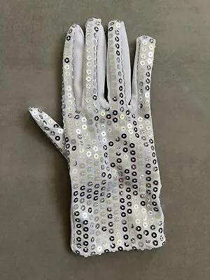Michael Jackson Glove Silver Sequin White Costume • $8.99